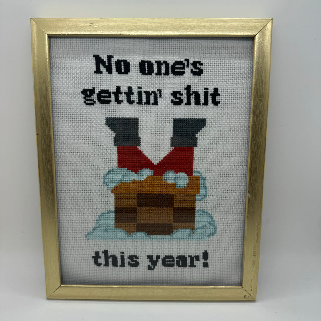 No one‘s getting shit this year santa Subversive Cross Stitch