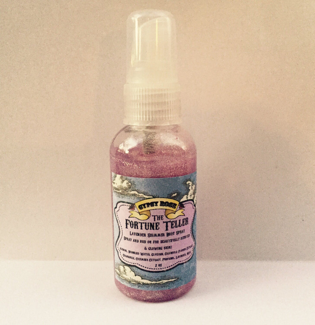 Fortune Teller Shimmer Body Spray Lavender Ylang Ylang Vetiver - Gypsy Rose Cosmetics