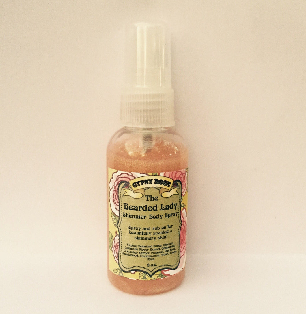 Bearded Lady Shimmer Body Spray Patchouli Orange - Gypsy Rose Cosmetics