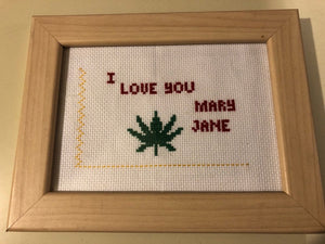 I love you Mary Jane-   vulgar cross stitch crossstitch