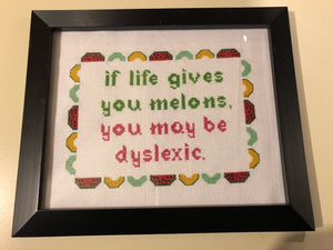 If life gives you lemons , you may be dyslexic - naughty vulgar cross stitch crossstitch