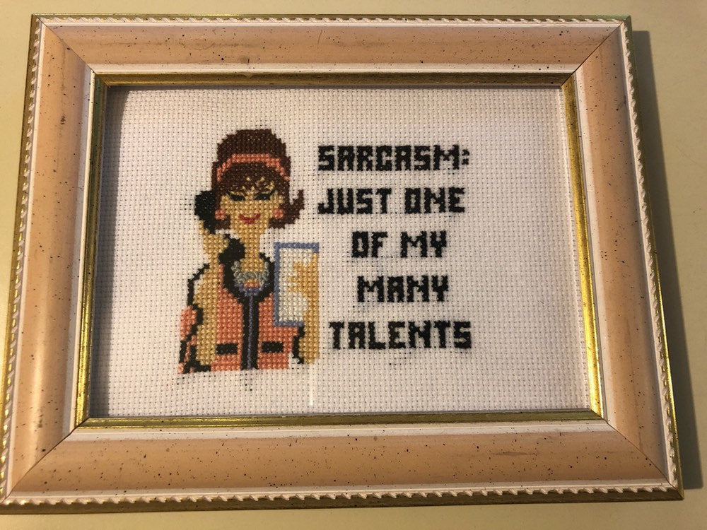 Sarcasm: just one of my many talents - naughty vulgar cross stitch crossstitch