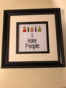 I hate people -  vulgar cross stitch crossstitch