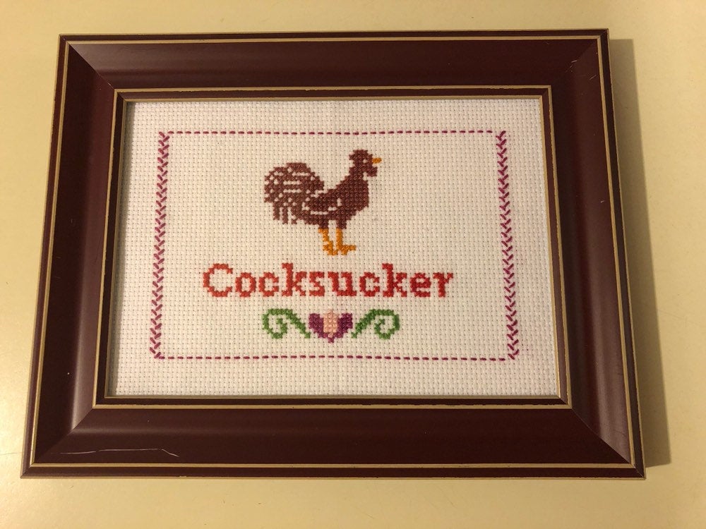 Cocksucker -  vulgar cross stitch crossstitch