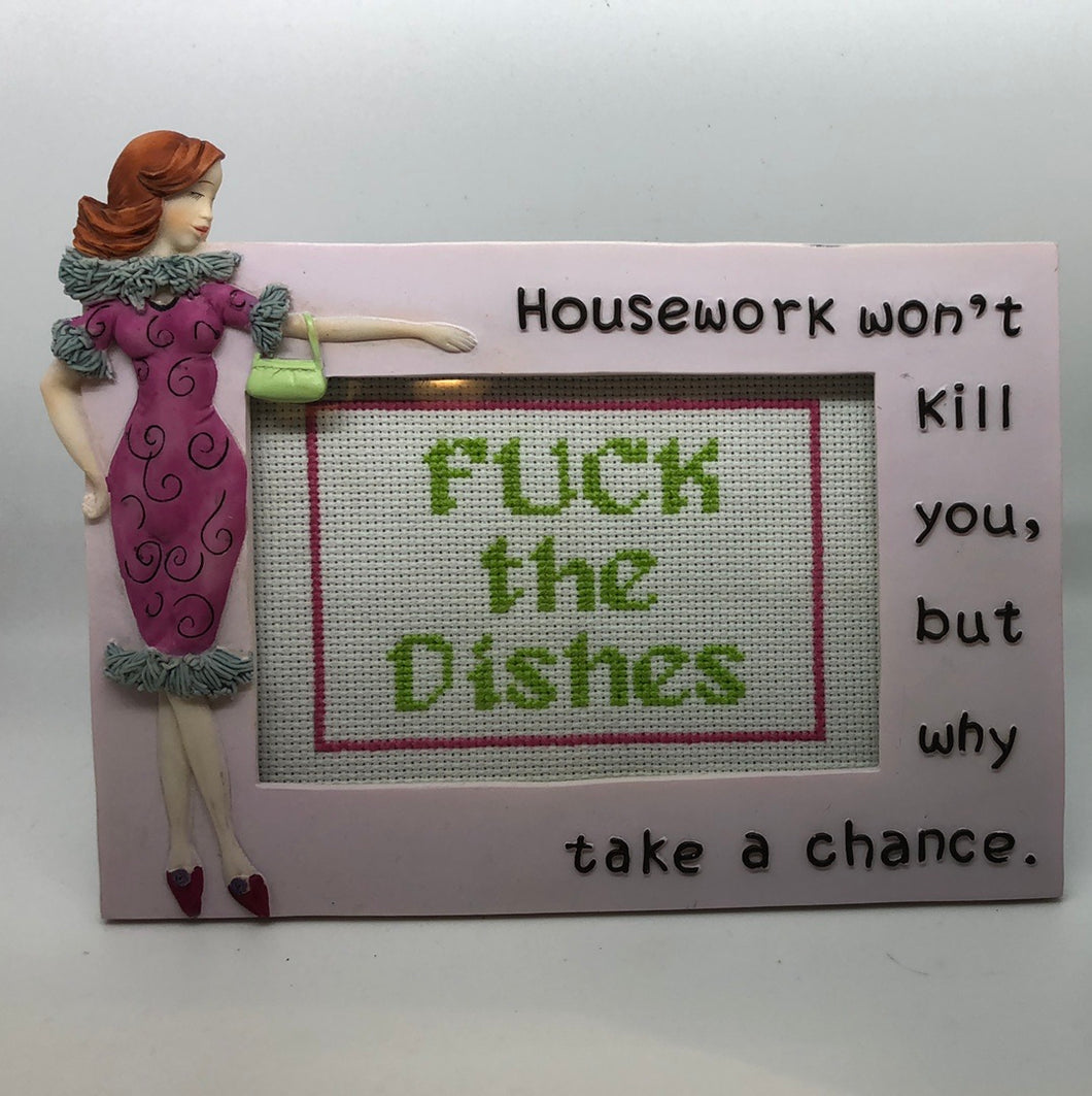 Fuck the dishes-naughty vulgar cross stitch crossstitch