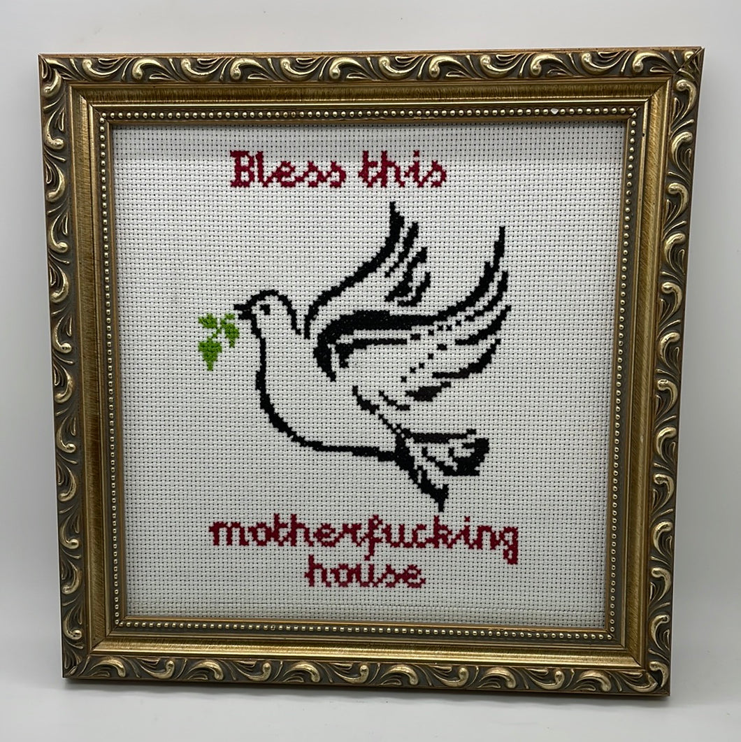 Bless this motherfuckin' house - naughty vulgar cross stitch crossstitch