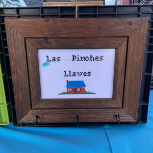 Las Pinches Llaves - key rack holder - the fucking keys cross stitch crossstitch